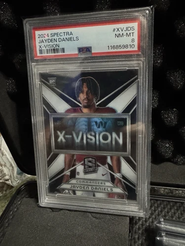 2024 Spectra Jayden Daniels X-Vision Prizm Rookie Card RC #/125 Commanders PSA 8