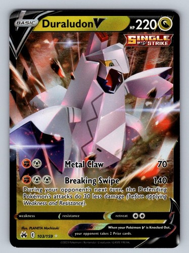 Duraludon V 103/159 NM/M Holo Crown Zenith UR Pokemon T03214