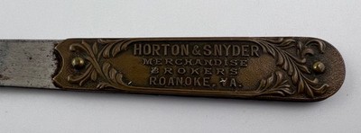 Horton & Snyder Merchandise Brokers Roanoke, Virginia Letter