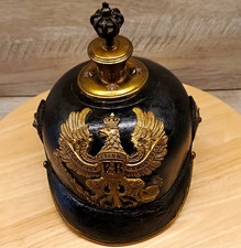 Deutsche Reich Pickelhaube Offiziershelm schwarz mit Adler Wappen Krone Um 1900
