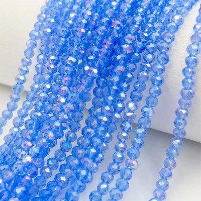 Glass Rondelle Spacer Beads 2 8mm Flat Faceted for DIY Bracelet Necklace Jewelry