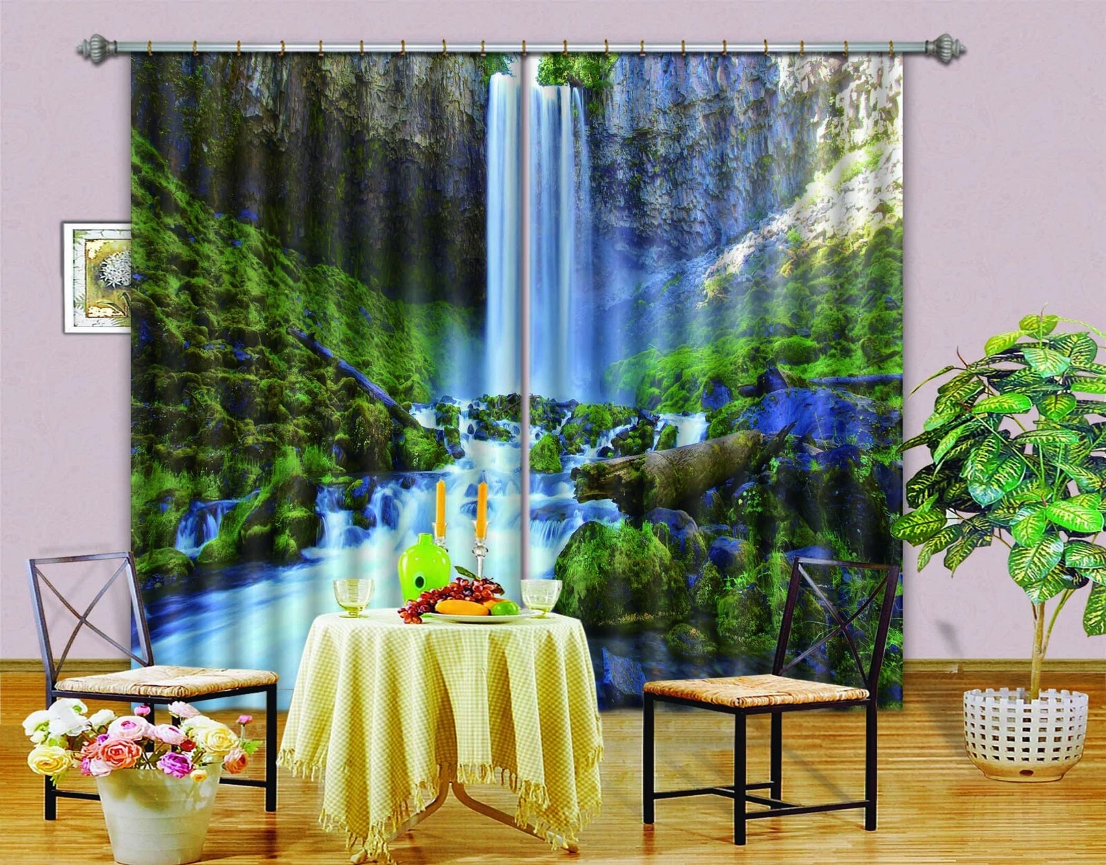 3D Waterfall River ZHUB1048 Photo Curtain Window Blockout Fabric Amy 2023