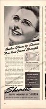 Shuron Shurest Glasses Print Ad Vintage 1941 Ephemera Wall Art Decor