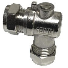 15mm Isolation Valve Angled Chrome Plated Bent Isolating Valve