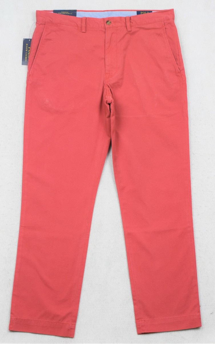 Men's Ralph Lauren Polo Pant Stretch Straight Fit CHINO RED SZ