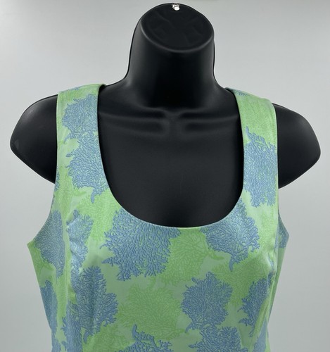 Vineyard Vines mintgrün mit blauen Meeresfächern ärmelloses Kleid Damengröße 4 " - Bild 2 von 8