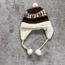 Unbranded Unisex S - M Winter Pom Pom Beanie with Tassels Soft Sherpa Knit Hat