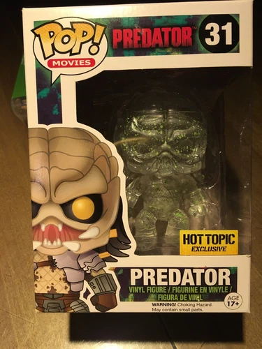 FUNKO POP PREDATOR CLEAR HOT TOPIC EXCLUSIVE #31