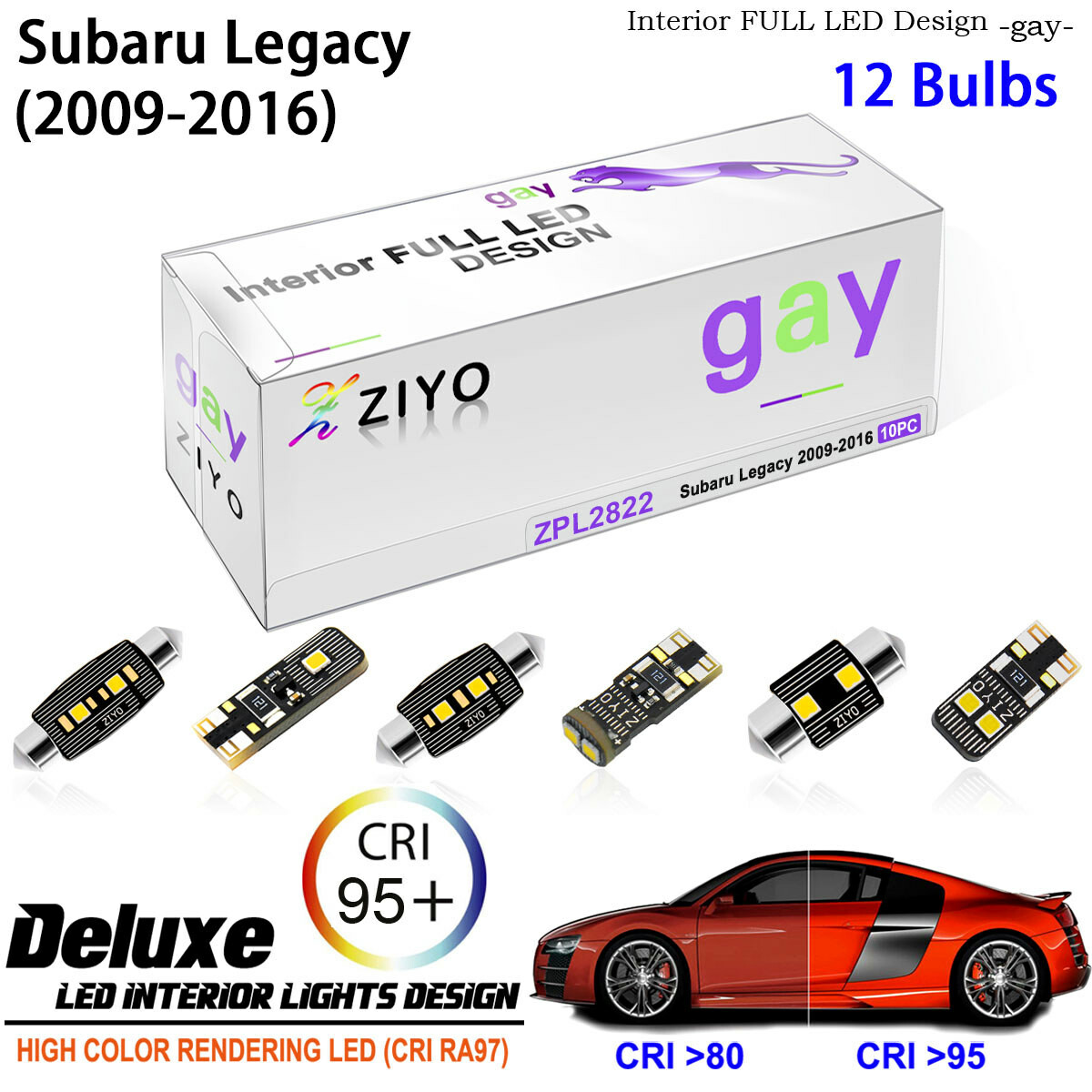 LED Light Bulbs Interior Light Kit for Subaru Legacy 2009-2016