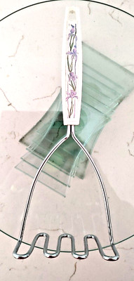 Shadow Iris Potato Masher Corning Corelle 10'' VTG Zig Zag Squiggle Tubular