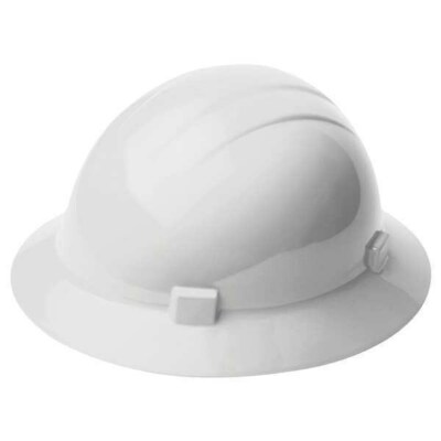 Full Brim Hard Hat, Type 1, Class E, Ratchet (4-Point), White