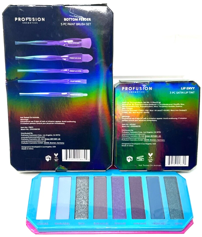(3) Profusion Sea Witch Palette Lip Envy Lip Tint Bottom Feeder Brush Set New - Image 3 of 3