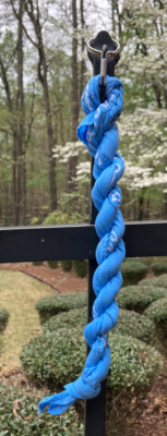 Sky Blue bandana keychain(1-100% Cotton Bandana,1 Carabiner, 2-1   Split Rings)