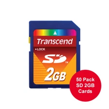 50 Pack Transcend 2GB SD Secure Digital Flash Memory Card 
