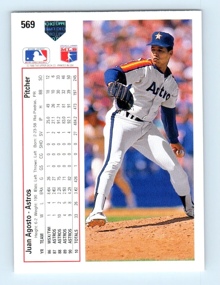 1991 Upper Deck Juan Agosto Houston Astros #569 - Image 2 of 2