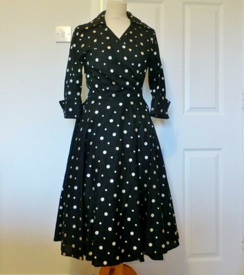phase eight navy polka dot dress