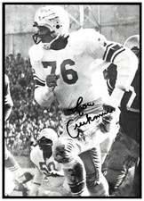 LOU CREEKMUR DETROIT LIONS AUTO SIGNED PHOTO 8 x 5 3/4 NFL HOF 3x NFL CHAMPION