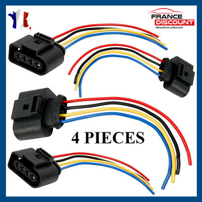 Lot 4 Connecteurs Bobine Allumage 1J0973724 - Faisceau Réparation Voiture, ABS Résistant, Compatible OEM