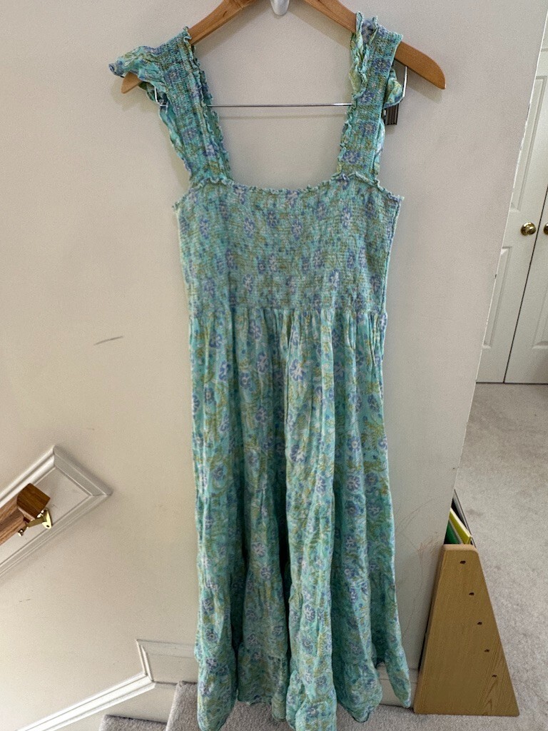 Rixo Women's Blue Floral Print Sleeveless Kendall Maxi Dress