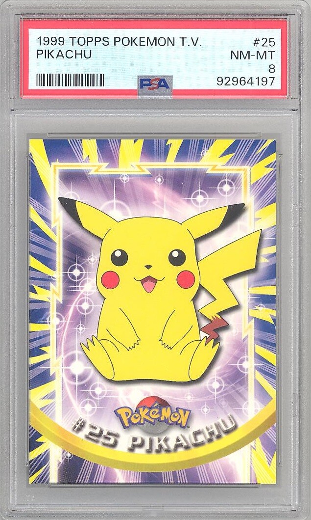 PSA 08 - Pokemon Topps TV Edition 1999 - PIKACHU #25 - Black Label