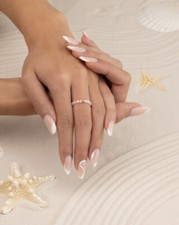 A  Natural Rose Quartz Faceted Round Gemstone Beads Adjustable Rings For Girls