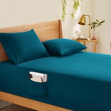 Extra Deep Pocket Queen Fitted Sheet Only - Fits Up to 24 Inch Mattress - Lux...
