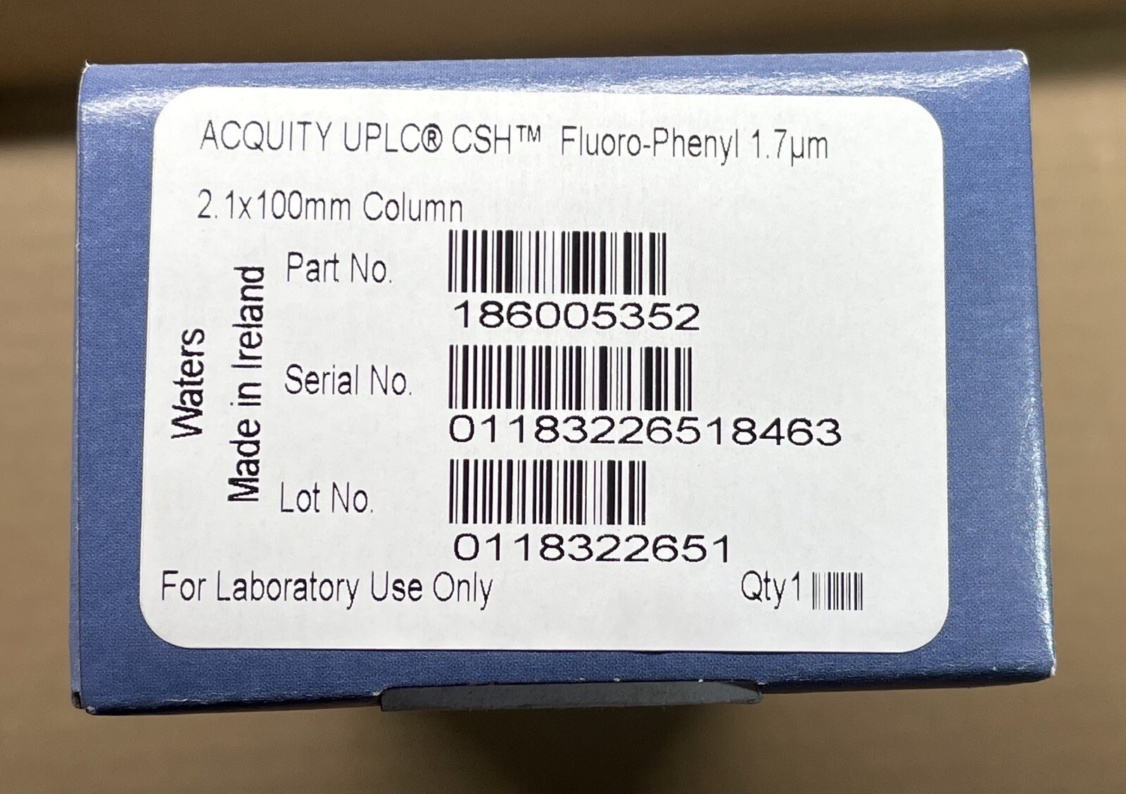 Waters Acquity UPLC CSH FluoroPhenyl Column, 1.7 µm, 2.1 mm X 100 mm