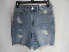 SO Denim Shorts Dad Short SZ 1/25W  DISTRESSuper High Rise Relaxed  MED WASH NWT