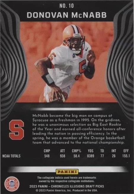 2023 Panini Chronicles Draft Picks Donovan McNabb #10