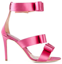 NIB Vivienne Westwood Pink Satin Triple 3D Bow Strap Sandals Pumps Sz 36 6 850