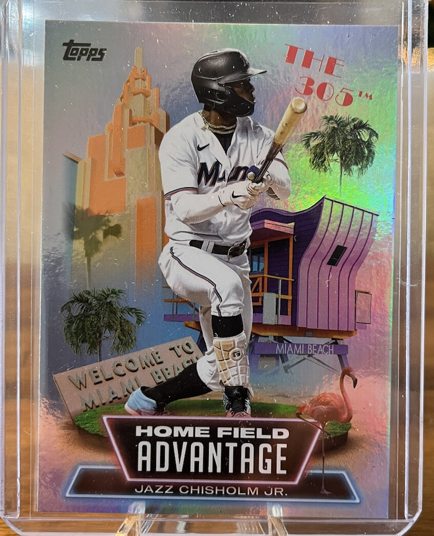 2022 Topps Update Series HOME FIELD ADVANTAGE Jazz Chisholm Jr. HA-25.  Sharp!