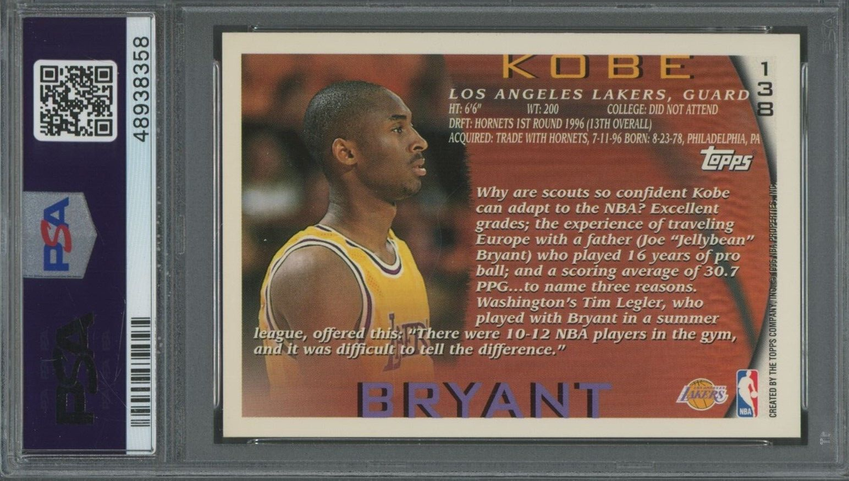 Kobe Bryant 1996 Topps 