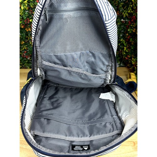 Burton Durable Goods Kilo Backpack Book Bag Striped Navy Yellow Lots of Pockets - Picture 9 of 12