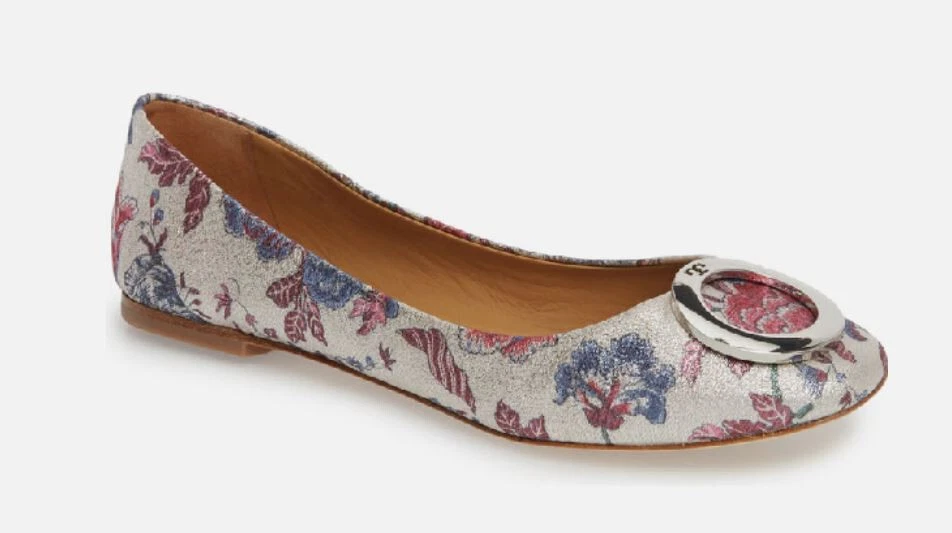 Plats de ballet floral jacquard Tory Burch taille 7 neufs 51673