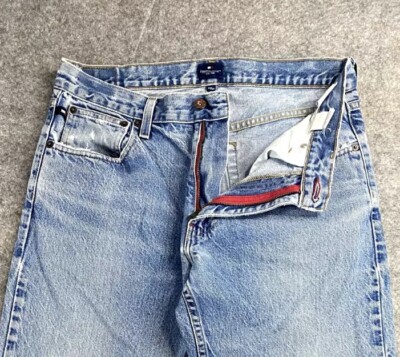 Tommy Jeans Men's Size 32x34 Blue Denim Pants Distressed