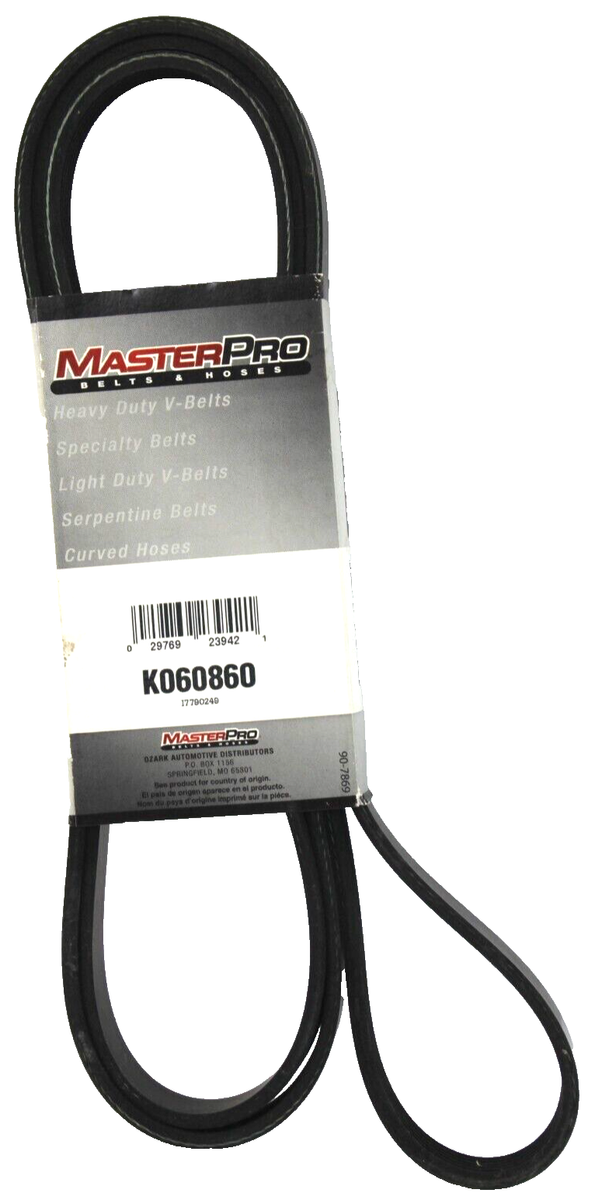 MasterPro Serpentine Belt 6 Rib 86-9/16 Inch - K060860