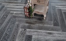 WYSOKIEJ JAKOŚCI PRÓBKA szczotkowana czarna barwiona biała olejowana jodełka HO1403