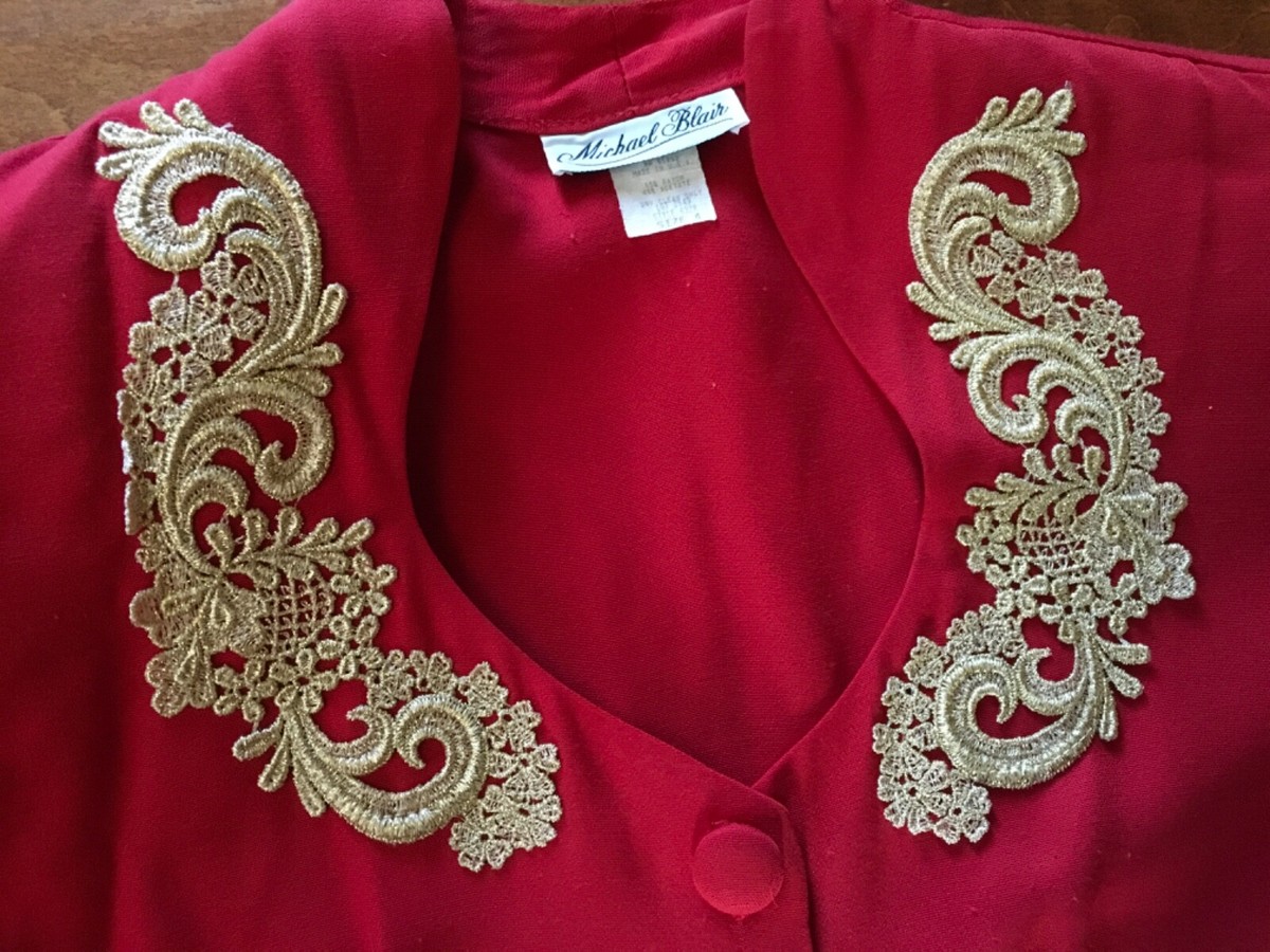 Vintage Michael Blair 2 piece Formal Dress with Shoulder Pads made in USA  size 4