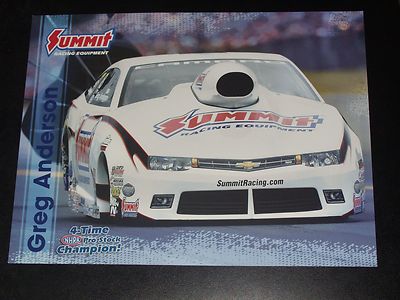 2015 GREG ANDERSON ''4X CHAMPION'' SUMMIT CHEVY SS PRO STOCK NHRA POSTCARD