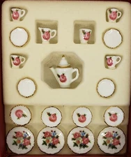 NEW & UNUSED~MINIATURE TEA SET~SERVICE FOR FOUR~REUTTER PORZELLAN~MADE GERMANY