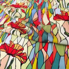 55'' Wide Floral Patchwork Poplin Material Soft Viscose Fabric Sewing