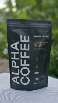 Primal herb alpha  coffee for men. 100% natural improves testosterone. 120g