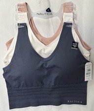 NUEVO CON ETIQUETAS BRALETTE SUJETADOR NAUTICA INTIMATES 1 AZUL PIZARRA 1 CREMA 1 MOCA NT8487 1X $54
