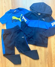 4T BOY PUMA TRACKSUIT FULL ZIP UP HOODIE TEE AND SWEATPANTS 3 PIECE MATCHING SET
