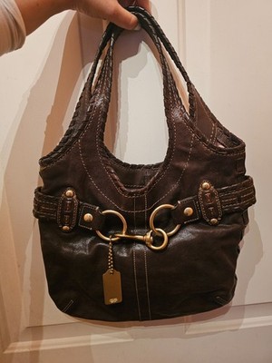 vintage brown leather Coach Ergo Belted hobo bag