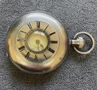 New ListingAntique Swiss Sterling Solid Silver Omega Half Hunter Pocket Watch Gents ticks