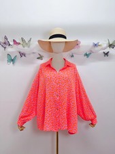 Leo Musselin Bluse Neon Pink