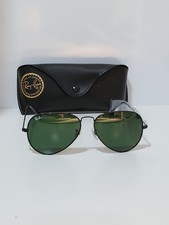 Ray-Ban Sunglasses RB3025 Aviator Classic Black Frame Polarized Green Lens 58mm