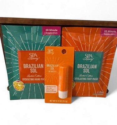 SPA Luxury Brazilian Sol Brazilian Hydrating Hand Mask, Foot Mask & Lip Butter  