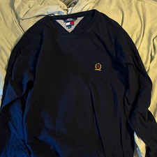 Vintage Tommy Hilfiger Men s Shirt Blue Long ...